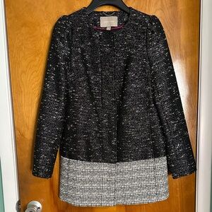 Banana Republic Black and Gray Tweed Coat